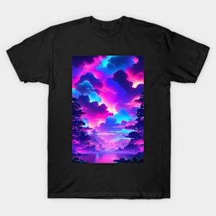 Fantasy neon clouds aesthetic T-Shirt